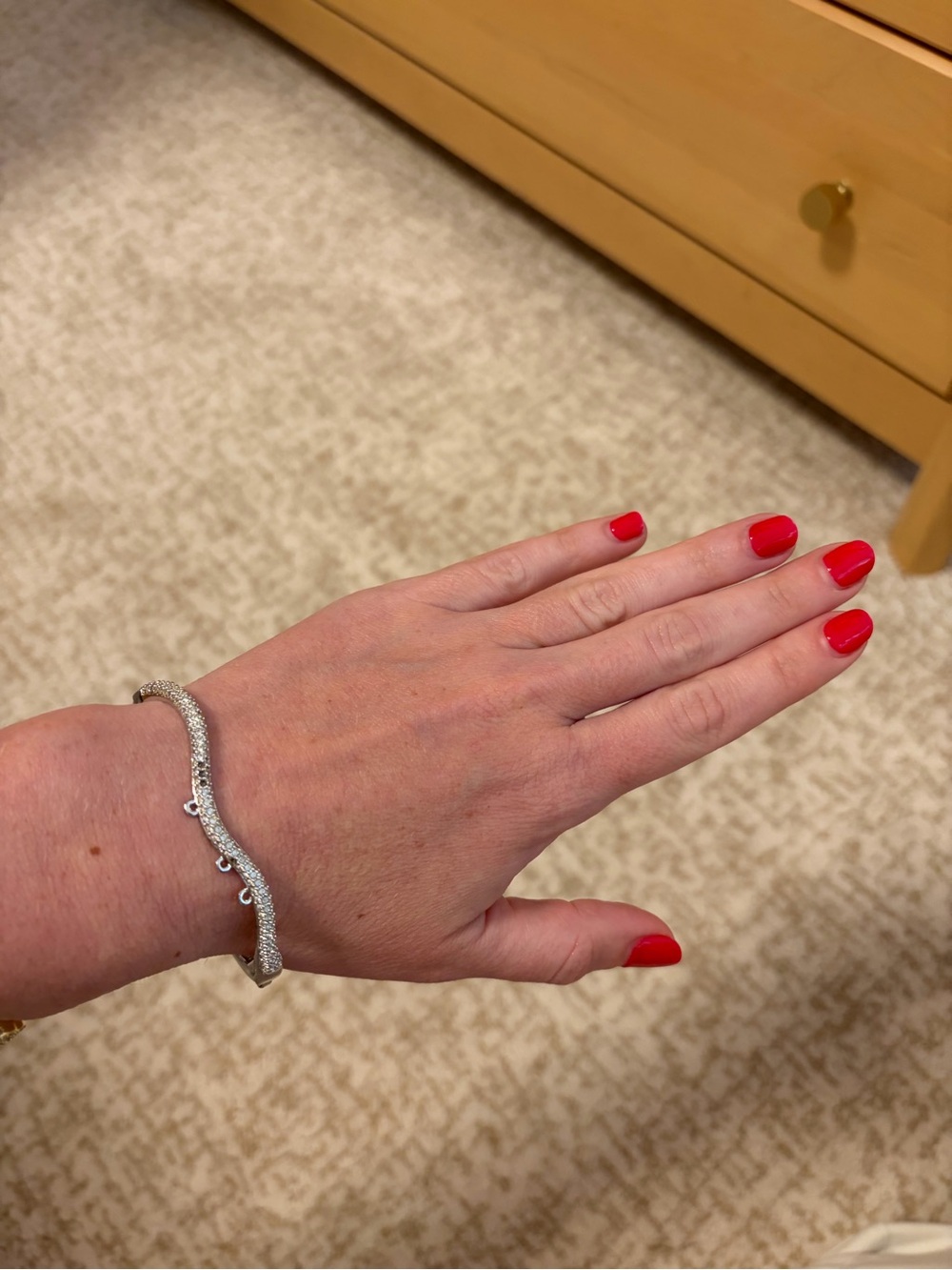 Swarovski Wavey Bangle with Crystals